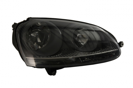 Faruri - Far Dreapta potrivit VW GOLF V, JETTA III (H7/H7, electric, cu motor, culoare insert: gri, culoare semnalizator: transparent)