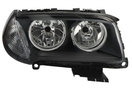 Faruri - Far Dreapta potrivit BMW X3 (E83) 2006-2012 (H7/H7, electric, cu motor, culoare insert: negru, culoare semnalizator: transparent)