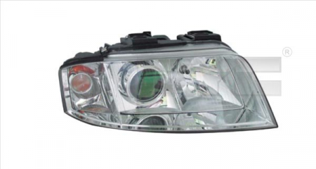 Far dreapta (H7/H7, reglaj electric, fundal cromat) AUDI A6 2001-2005