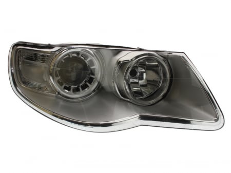 Far dreapta (H7/H9, electric, cu motoras, fundal argintiu) VW TOUAREG 2002-2006