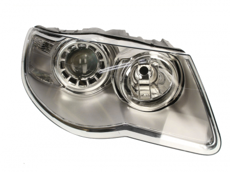 Far dreapta (H7/H9, electric, cu motoras, fundal argintiu) VW TOUAREG 2002-2006 [2]