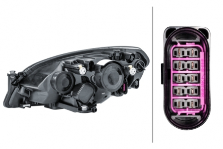 Far dreapta (H7/LED, reglaj electric cu motoras, fundal cromat) SKODA CITIGO 2011-2016 [1]