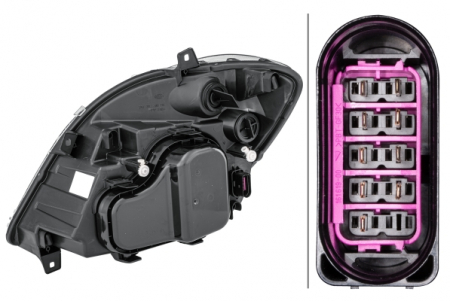 Far dreapta (H7/PY21W/W5W, electric, cu motoras, fundal cromat, Semnalizator argintiu) MERCEDES SPRINTER 3,5-T (906), SPRINTER 3-T (906), SPRINTER 4,6-T (906), SPRINTER 5-T (906) [1]