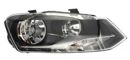 Far dreapta (H7/PY21W/W5W, electric, cu motoras, fundal negru/insertii crom, fundal portocaliu) VW POLO 2009-2014 [0]