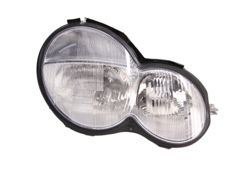 Iluminat auto - Far dreapta (H7, reglaj electric, COUPE, fundal cromat, fundal transparent) MERCEDES Clasa C 2001-2004