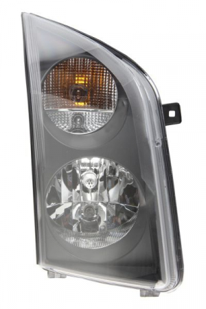 Iluminat auto - Far dreapta (H7, reglaj electric, cu motoras, fundal cromat, fundal galben) VW CRAFTER 2006-2017