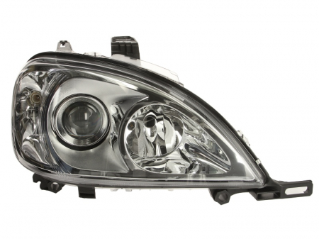 Far dreapta (H7, reglaj electric, cu motoras, fundal cromat, fundal transparent) MERCEDES Clasa M 1998-2001 [0]