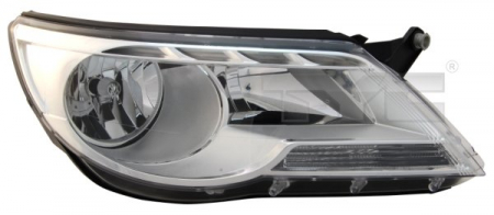 Piese Auto - Far stanga (H7, reglaj electric, cu motoras, fundal cromat) VW TIGUAN