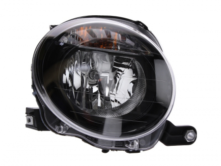 Iluminat auto - Far dreapta (H7, reglaj electric, cu motoras, fundal negru) ABARTH 500 / 595 / 695, 500C / 595C / 695C FIAT 500, 500 C
