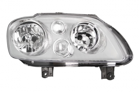 Iluminat auto - Far dreapta (H7, reglaj electric, fundal cromat, fundal portocaliu) VW CADDY, TOURAN 2003-2010
