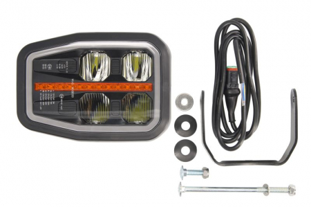 Piese Auto - Far dreapta (LED, manual, horizontal, cu lumina de zi, culoare insert: negru, culoare indicator: portocaliu)