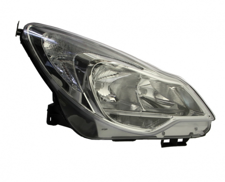 Faruri - Far fata Dreapta potrivit OPEL CORSA D, CORSA D/HATCHBACK (H1/H7, electric, cu motor, culoare insert: cromat, culoare semnalizator: alb)