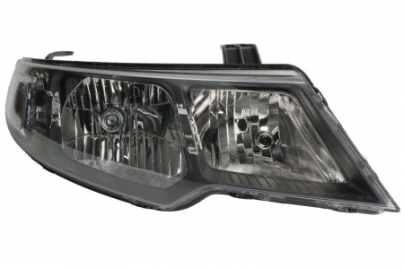 Faruri - Far fata Dreapta potrivit KIA CERATO I, CERATO II (H1/H7, electric, manual, fara motoras, culoare insert: negru, culoare semnalizator: galben)
