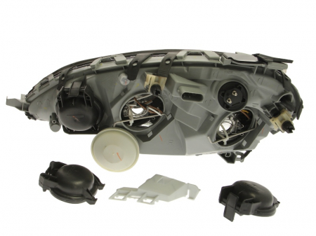 Far fata dreapta potrivit MERCEDES A (W168) 1997-2001 (H1/H7/PY21W/W5W, electric, fara motoras, bec, culoare interior: cromat, culoare semnalizator: alb) [1]