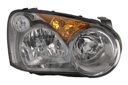 Far fata Dreapta (H1/HB3, manual, fara motoras, culoare insert: cromat, culoare semnalizator: galben) potrivit SUBARU IMPREZA [0]