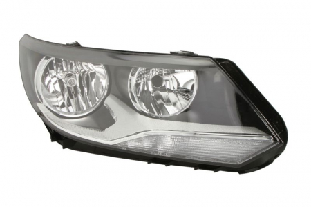Far fata dreapta (H15/H7/PY21W/W5W, electric, cu motor, culoare interior: negru, culoare semnalizator: alb) potrivit VW TIGUAN [0]