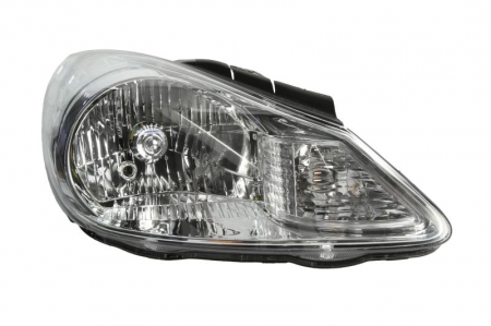 Far fata dreapta (H4, manual, fara motoras, culoare interior: argintiu, culoare semnalizator: transparent) potrivit HYUNDAI I10 I [0]