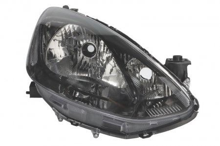 Faruri - Far fata Dreapta potrivit MAZDA 2 pana in 2015 (H4/PY21W/W5W, electric, cu motor, culoare insert: negru)