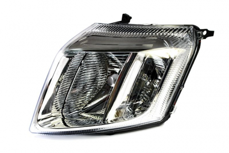 Far fata dreapta (H4/PY21W/W5W, electric, cu motor, culoare interior: cromat, culoare semnalizator: transparent) potrivit CITROEN C2, C2 ENTERPRISE