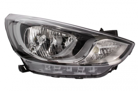 Far fata Dreapta (H4/PY21W/W5W, electric, fara motoras, culoare insert: negru) potrivit HYUNDAI ACCENT IV [0]