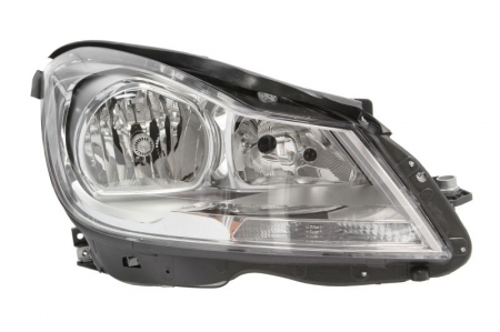 Faruri - Far fata dreapta potrivit MERCEDES C (C204), C T-MODEL (S204), C (W204) (H7, electric, cu motor, culoare interior: cromat, culoare semnalizator: transparent)
