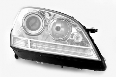 Far fata dreapta (H7, electric, cu motor, culoare interior: cromat, culoare semnalizator: transparent) potrivit MERCEDES M (W164) [0]