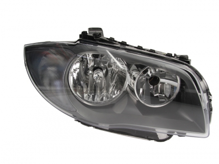 Faruri - Far fata dreapta potrivit BMW 1 (E81), 1 (E82), 1 (E87), 1 (E88) 2007-2009 (H7, electric, fara motoras, culoare interior: negru)