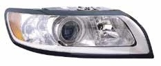 Far fata Dreapta (H7/H9, electric, cu motor, culoare insert: argintiu) potrivit VOLVO S40 II, V50