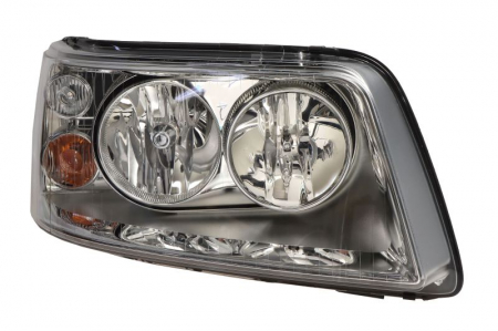 Iluminat auto - Far fata Dreapta potrivit VW MULTIVAN T5, TRANSPORTER T5 (halogen, H1/H7/PY21W/W5W, electric, cu motor, culoare insertie: cromat)