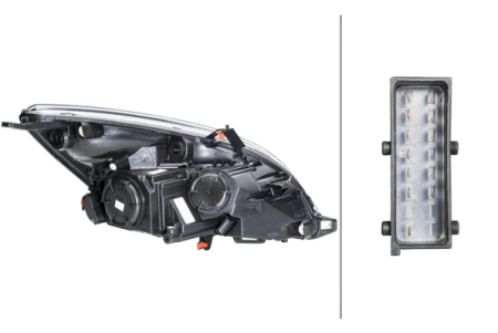 Far fata Dreapta (halogen, H1/H7/WY21W, bec, culoare insert: cromat, culoare semnalizator: transparent) potrivit OPEL MERIVA B [3]