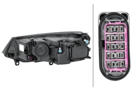 Far fata Dreapta potrivit VW TOUAREG (halogen, H15/H7/H7/W5W/WY21W, electric, cu motor, bec, culoare insert: cromat) [1]