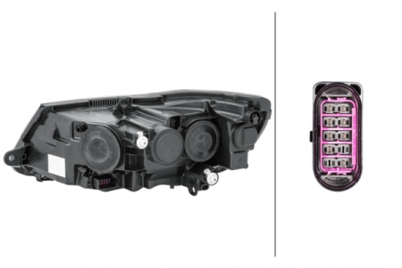Far fata Dreapta potrivit SKODA SUPERB II 2013-2015 (halogen, H15/H7/PSY24W, electric, cu motor, bec) [1]