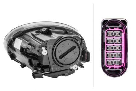 Far fata Dreapta (halogen, H4/W21, electric, cu motor, bec) potrivit VW BEETLE [3]