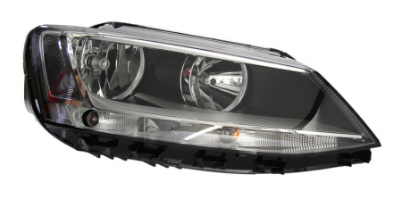 Piese Auto - Far fata Dreapta (halogen, H7/H7/P21W/PY21W, electric, cu motor, bec) potrivit VW JETTA IV 04.10-01.18