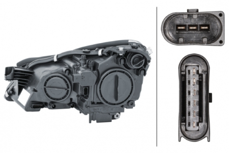 Far fata Dreapta potrivit MERCEDES CLS (C219) (halogen, H7/H7/PY21W/W5W, electric, cu motor, bec, culoare insert: cromat, culoare semnalizator: transparent) [1]