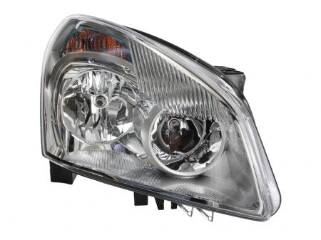 Far fata Dreapta potrivit NISSAN QASHQAI I pana in 2010 (halogen, H7/H7/PY21W/W5W, electric, cu motor, bec, culoare insert: cromat) [0]