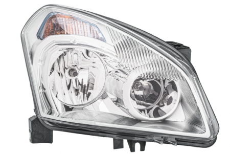 Far fata Dreapta potrivit NISSAN QASHQAI I pana in 2010 (halogen, H7/H7/PY21W/W5W, electric, cu motor, bec, culoare insert: cromat) [2]