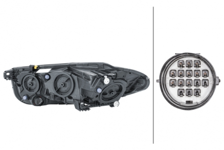 Far fata Dreapta potrivit JAGUAR XE (halogen/LED, H15/H7/LED/PSY24W, electric, cu motor) [1]