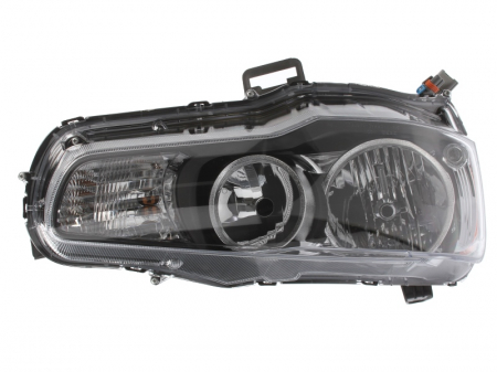 Faruri - Far fata dreapta potrivit MITSUBISHI LANCER VIII (HB3/HB4, electric, fara motoras, culoare interior: negru, culoare semnalizator: galben)