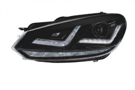 Piese Auto - Far fata Dreapta/Stanga (xenon, D8S/LED, culoare insert: negru, culoare semnalizator: galben) potrivit VW GOLF VI potrivit VW