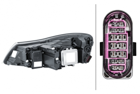Far fata Dreapta (xenon, D1S/H1/PY21W/W5W, electric, cu motor) potrivit SKODA OCTAVIA II -06.13 [3]