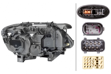 Far fata Stanga potrivit BMW 7 (E65, E66, E67) pana in 2009 (bi-xenon/halogen, D1S/H10W/H7/PY21W, electric, cu motor, bec, culoare semnalizator: transparent) [1]
