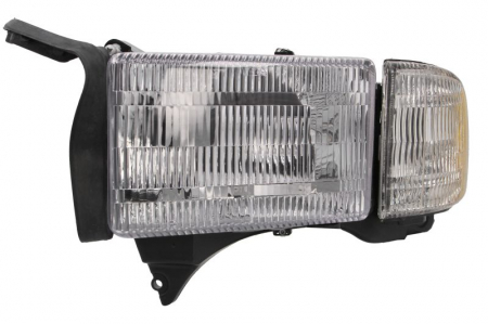 Iluminat auto - Far fata Stanga (culoare insert: cromat, culoare semnalizator: portocaliu) potrivit DODGE RAM 1500, RAM 2500