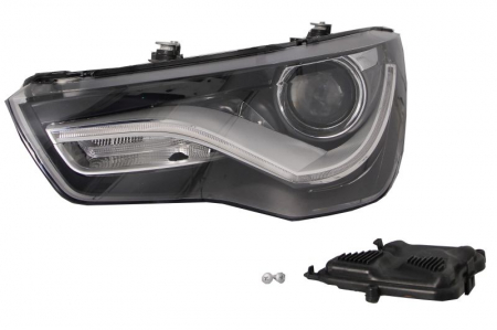 Far fata Stanga potrivit AUDI A1 (D3S/LED, electric, cu motor, culoare insert: cromat, culoare semnalizator: transparent) [0]