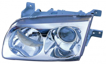 Faruri - Far fata Stanga potrivit HYUNDAI TRAJET (H1/H7, electric, fara motoras, culoare insert: cromat, culoare semnalizator: transparent)