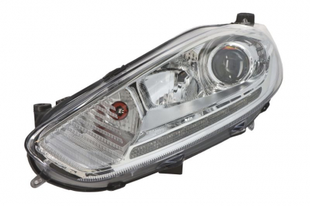 Far fata stanga potrivit FORD FIESTA VI dupa 2013 (H1/H7/LED/PY21W, electric, cu motor, culoare interior: cromat) [0]