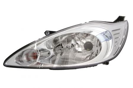 Far fata stanga (H4, electric, cu motor, culoare interior: cromat, culoare semnalizator: transparent) potrivit FORD KA [0]