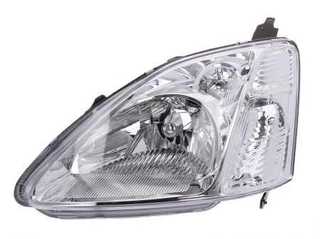 Far fata stanga (H4, electric, cu motor, culoare interior: cromat, culoare semnalizator: transparent) potrivit HONDA CIVIC VII -12.03 [0]