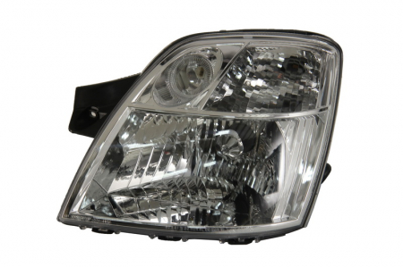 Faruri - Far fata stanga potrivit KIA PICANTO I (H4, electric, cu motor, culoare interior: cromat, culoare semnalizator: transparent)