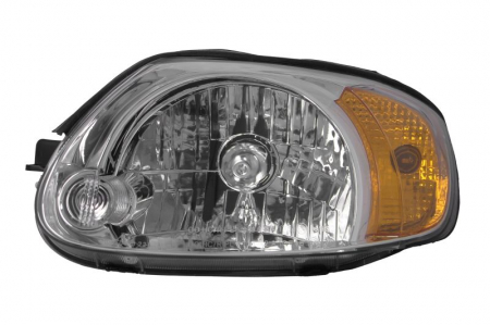 Far fata stanga (H4, electric, fara motoras, culoare interior: cromat, culoare semnalizator: transparent) potrivit HYUNDAI ACCENT II [0]